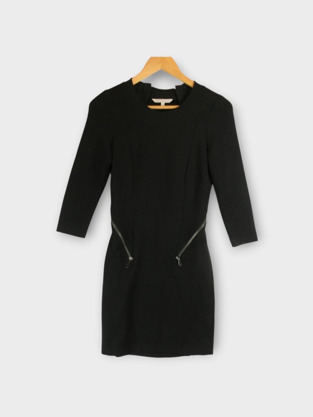 Rebecca Minkoff Emmet Black Zipper Mini Dress XS